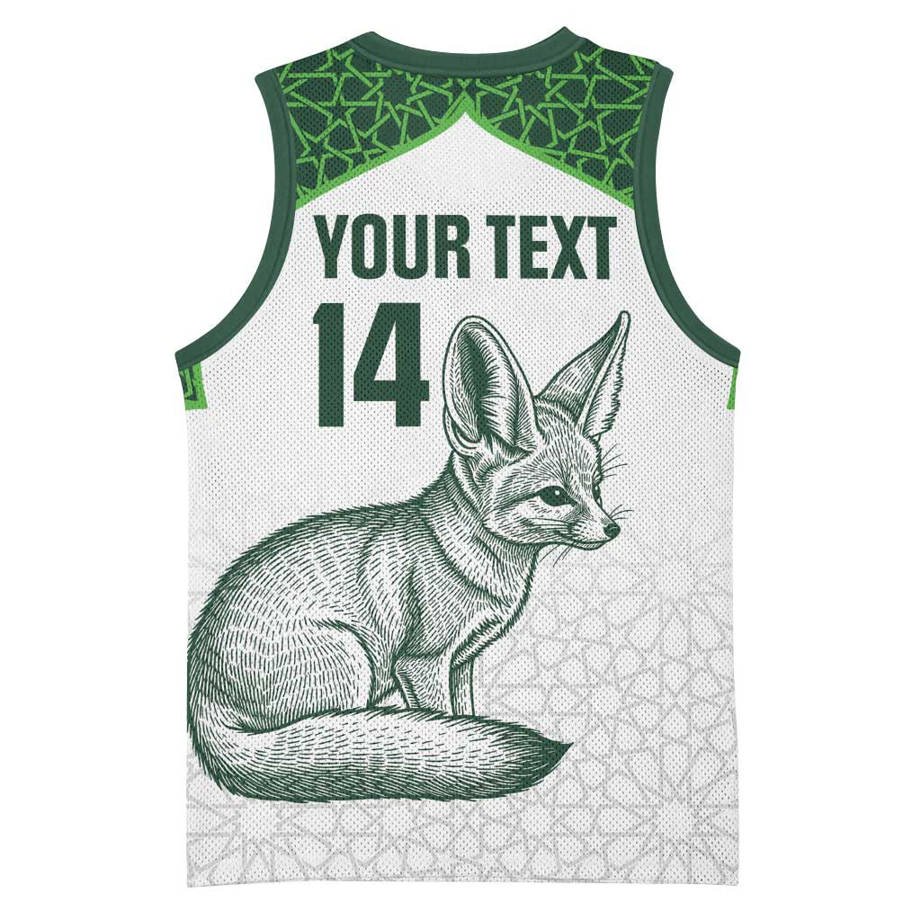 Custom Algeria Football Basketball Jersey 2026 Go Greens Fennec With Islamic Pattern - Wonder Print Shop