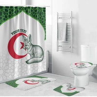 Custom Algeria Football Bathroom Set 2026 Go Greens Fennec With Islamic Pattern - Wonder Print Shop