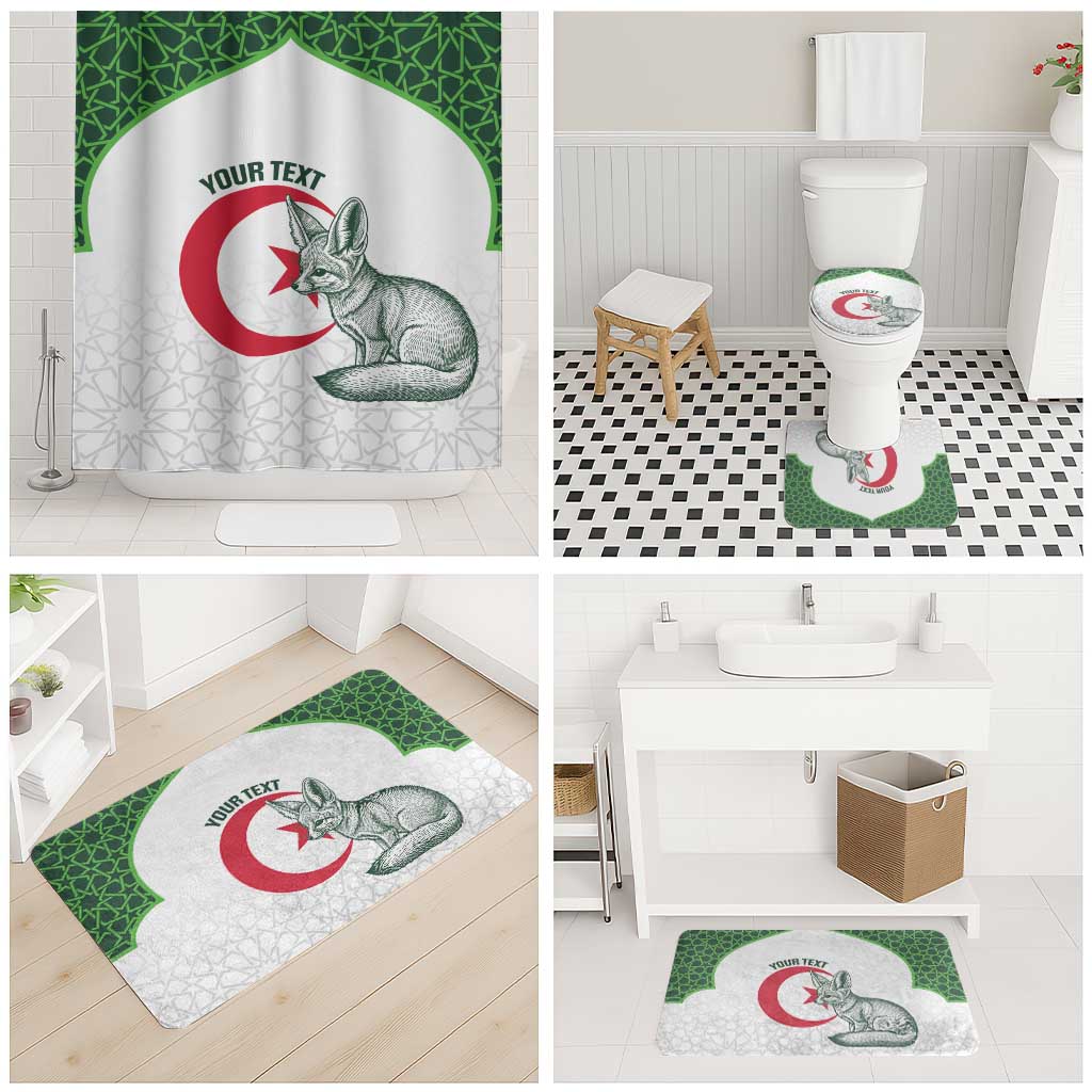 Custom Algeria Football Bathroom Set 2026 Go Greens Fennec With Islamic Pattern - Wonder Print Shop