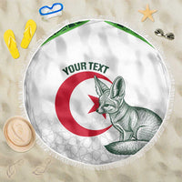 Custom Algeria Football Beach Blanket 2026 Go Greens Fennec With Islamic Pattern - Wonder Print Shop
