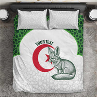 Custom Algeria Football Bedding Set 2026 Go Greens Fennec With Islamic Pattern - Wonder Print Shop