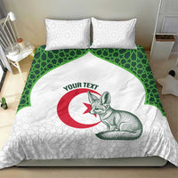 Custom Algeria Football Bedding Set 2026 Go Greens Fennec With Islamic Pattern - Wonder Print Shop