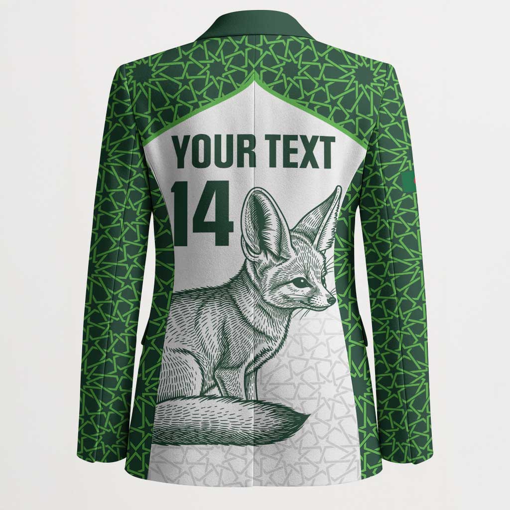 Custom Algeria Football Blazer 2026 Go Greens Fennec With Islamic Pattern - Wonder Print Shop