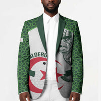 Custom Algeria Football Blazer 2026 Go Greens Fennec With Islamic Pattern - Wonder Print Shop