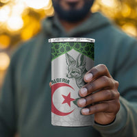 Custom Algeria Football 4 in 1 Can Cooler Tumbler 2026 Go Greens Fennec With Islamic Pattern - Wonder Print Shop