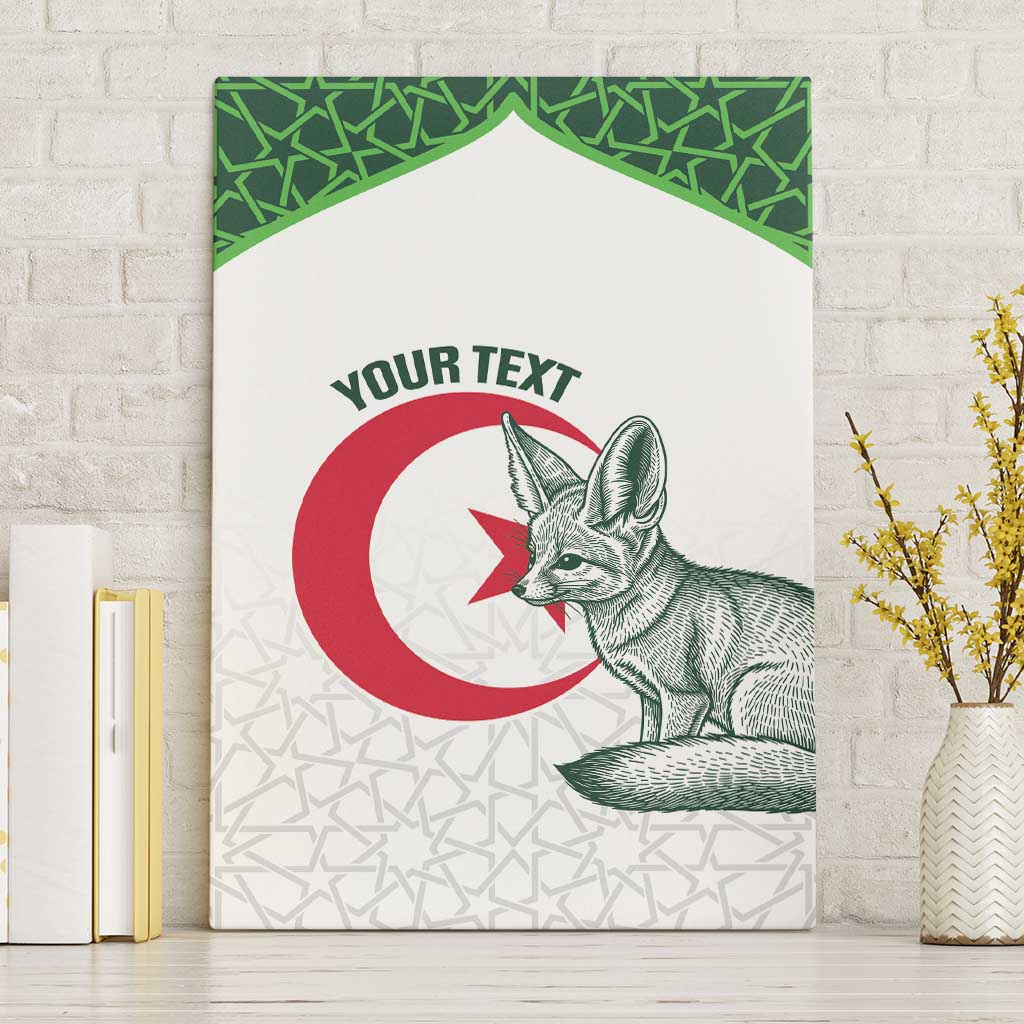 Custom Algeria Football Canvas Wall Art 2026 Go Greens Fennec With Islamic Pattern - Wonder Print Shop