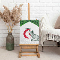 Custom Algeria Football Canvas Wall Art 2026 Go Greens Fennec With Islamic Pattern - Wonder Print Shop