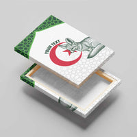 Custom Algeria Football Canvas Wall Art 2026 Go Greens Fennec With Islamic Pattern - Wonder Print Shop