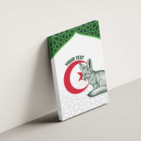 Custom Algeria Football Canvas Wall Art 2026 Go Greens Fennec With Islamic Pattern - Wonder Print Shop