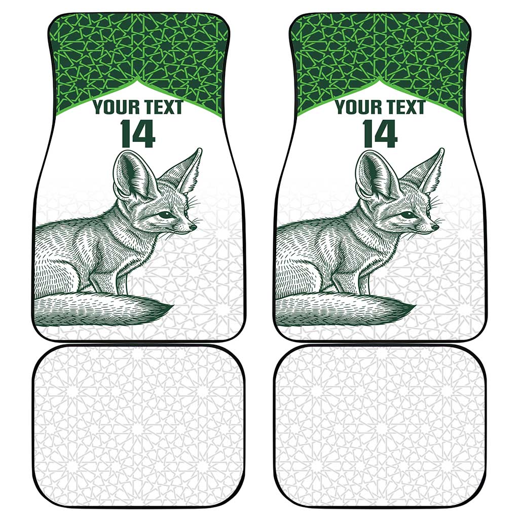 Custom Algeria Football Car Mats 2026 Go Greens Fennec With Islamic Pattern - Wonder Print Shop