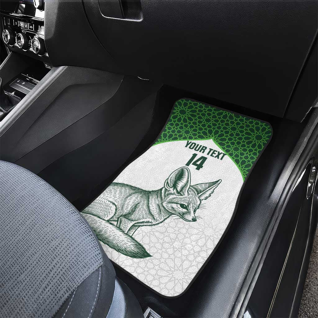 Custom Algeria Football Car Mats 2026 Go Greens Fennec With Islamic Pattern - Wonder Print Shop