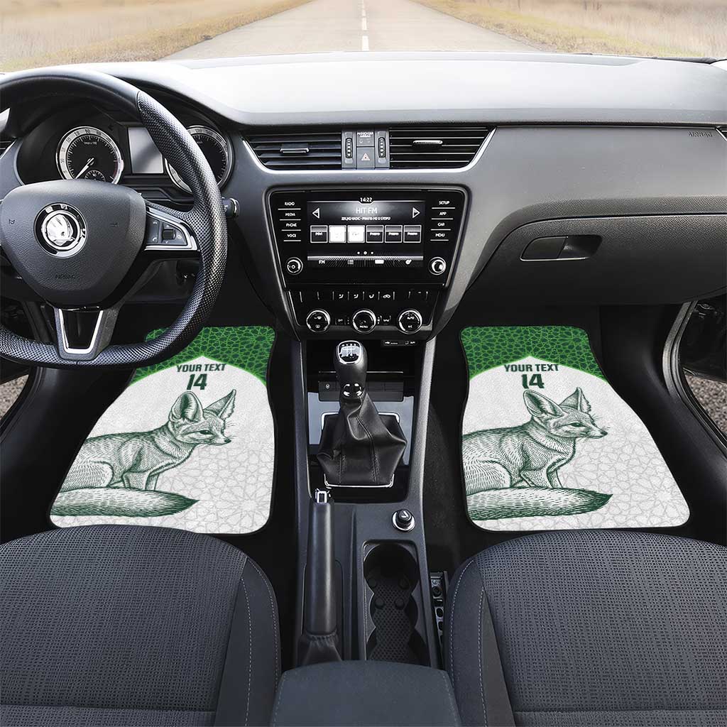 Custom Algeria Football Car Mats 2026 Go Greens Fennec With Islamic Pattern - Wonder Print Shop