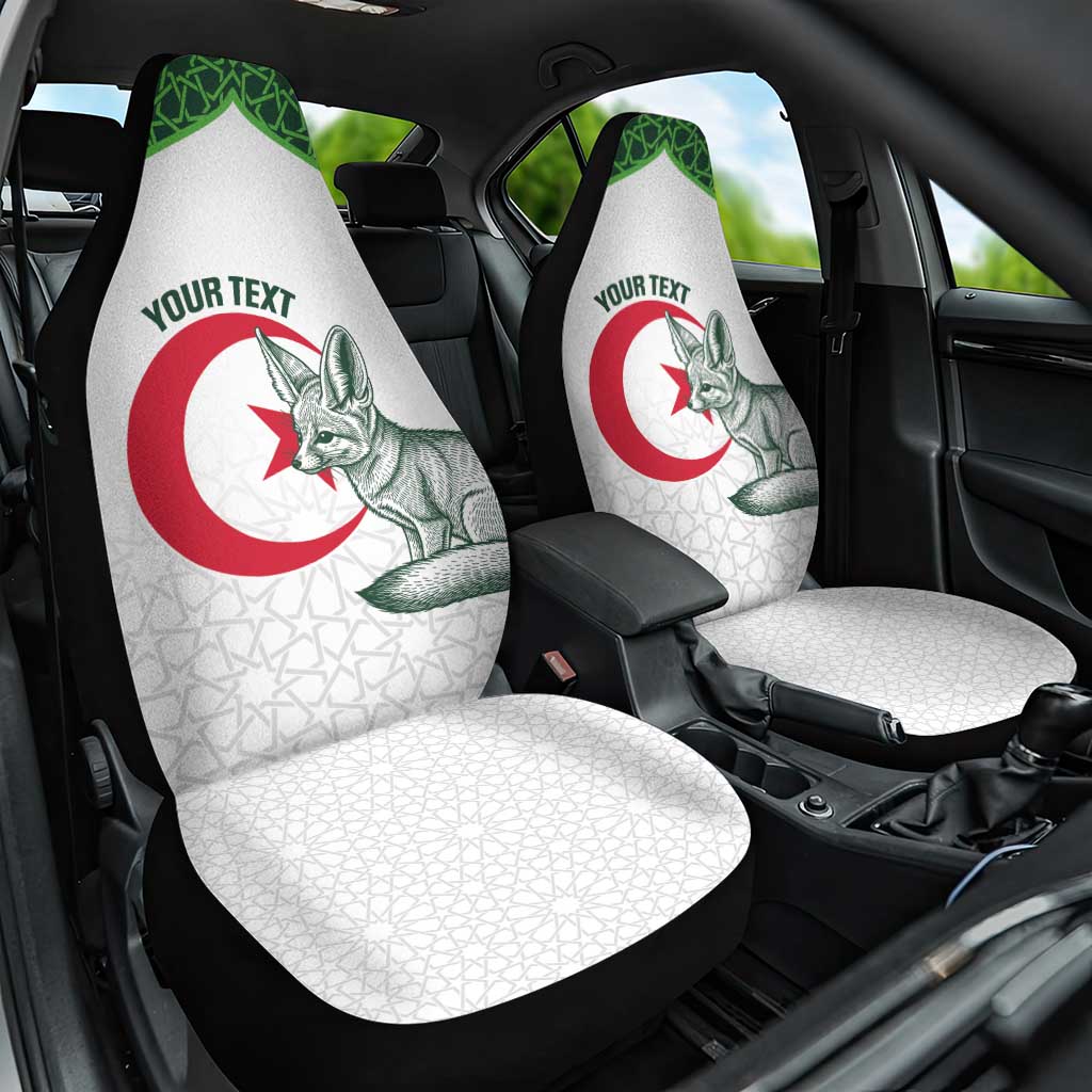Custom Algeria Football Car Seat Cover 2026 Go Greens Fennec With Islamic Pattern - Wonder Print Shop