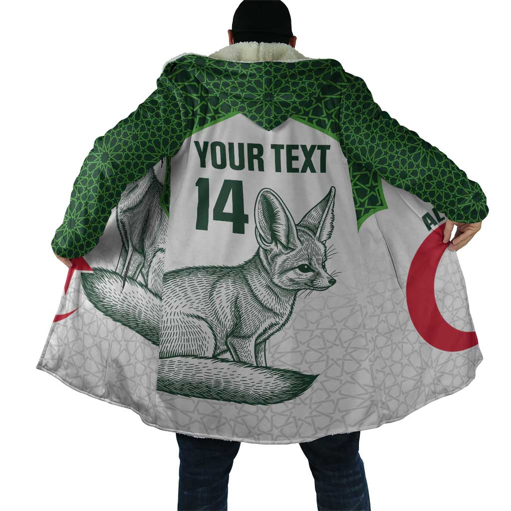 Custom Algeria Football Cloak 2026 Go Greens Fennec With Islamic Pattern - Wonder Print Shop