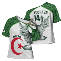 Custom Algeria Football Cross Shoulder Shirt 2026 Go Greens Fennec With Islamic Pattern - Wonder Print Shop
