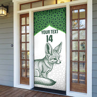 Custom Algeria Football Door Cover 2026 Go Greens Fennec With Islamic Pattern - Wonder Print Shop