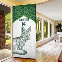 Custom Algeria Football Door Cover 2026 Go Greens Fennec With Islamic Pattern - Wonder Print Shop