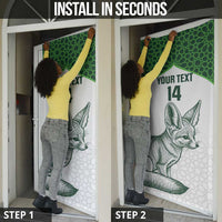 Custom Algeria Football Door Cover 2026 Go Greens Fennec With Islamic Pattern - Wonder Print Shop