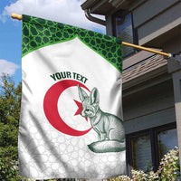 Custom Algeria Football Garden Flag 2026 Go Greens Fennec With Islamic Pattern - Wonder Print Shop
