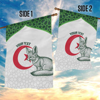 Custom Algeria Football Garden Flag 2026 Go Greens Fennec With Islamic Pattern - Wonder Print Shop