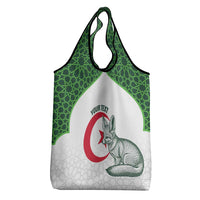 Custom Algeria Football Grocery Bag 2026 Go Greens Fennec With Islamic Pattern - Wonder Print Shop