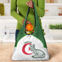 Custom Algeria Football Grocery Bag 2026 Go Greens Fennec With Islamic Pattern - Wonder Print Shop