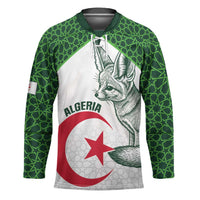Custom Algeria Football Hockey Jersey 2026 Go Greens Fennec With Islamic Pattern - Wonder Print Shop