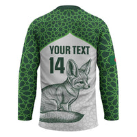 Custom Algeria Football Hockey Jersey 2026 Go Greens Fennec With Islamic Pattern - Wonder Print Shop