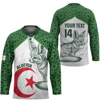 Custom Algeria Football Hockey Jersey 2026 Go Greens Fennec With Islamic Pattern - Wonder Print Shop