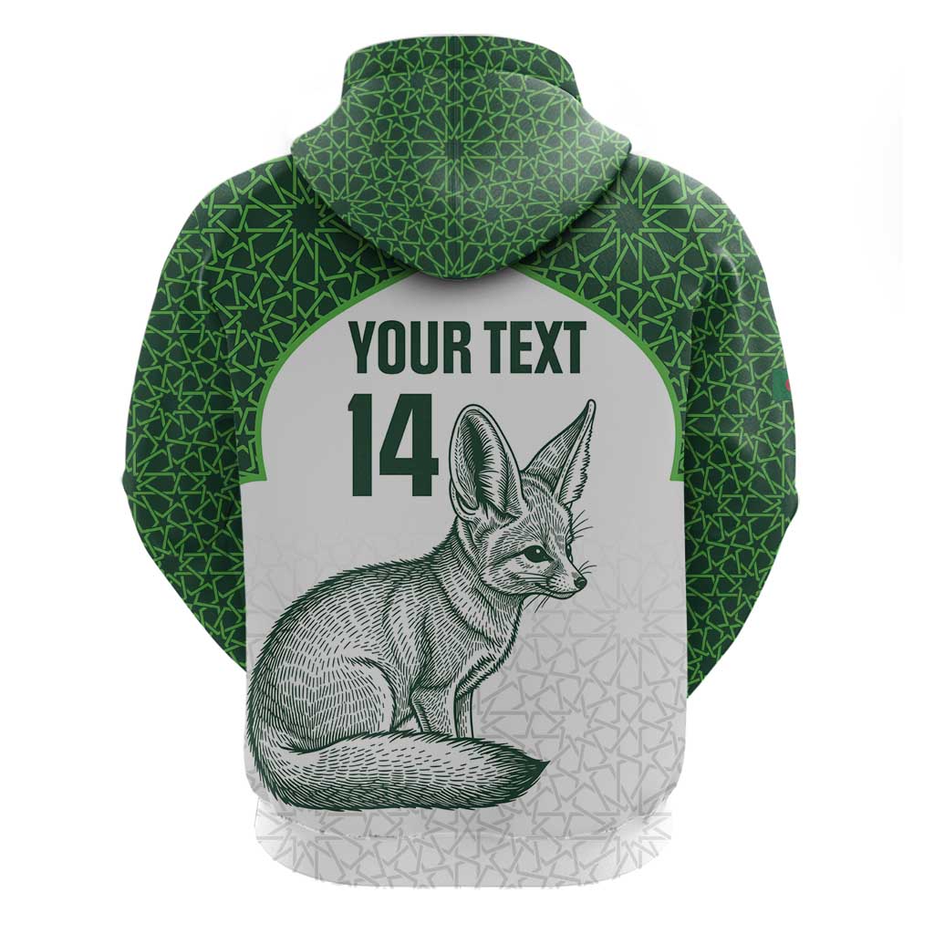 Custom Algeria Football Hoodie 2026 Go Greens Fennec With Islamic Pattern - Wonder Print Shop
