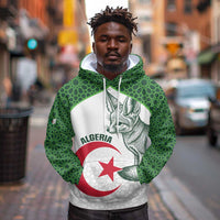 Custom Algeria Football Hoodie 2026 Go Greens Fennec With Islamic Pattern - Wonder Print Shop