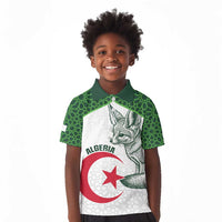 Custom Algeria Football Kid Polo Shirt 2026 Go Greens Fennec With Islamic Pattern LT14