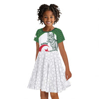 Custom Algeria Football Kid Short Sleeve Dress 2026 Go Greens Fennec With Islamic Pattern LT14