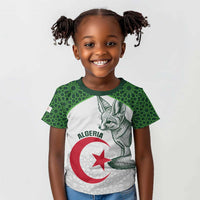 Custom Algeria Football Kid T shirt 2026 Go Greens Fennec With Islamic Pattern LT14