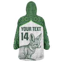 Custom Algeria Football Kid Wearable Blanket Hoodie 2026 Go Greens Fennec With Islamic Pattern - Wonder Print Shop