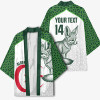 Custom Algeria Football Kimono 2026 Go Greens Fennec With Islamic Pattern - Wonder Print Shop