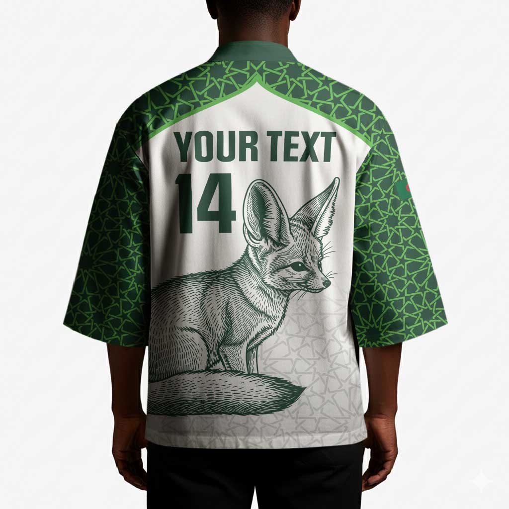 Custom Algeria Football Kimono 2026 Go Greens Fennec With Islamic Pattern - Wonder Print Shop