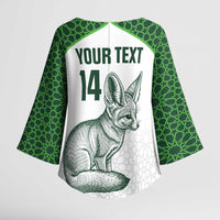 Custom Algeria Football Kimono Sleeve Blouse 2026 Go Greens Fennec With Islamic Pattern - Wonder Print Shop