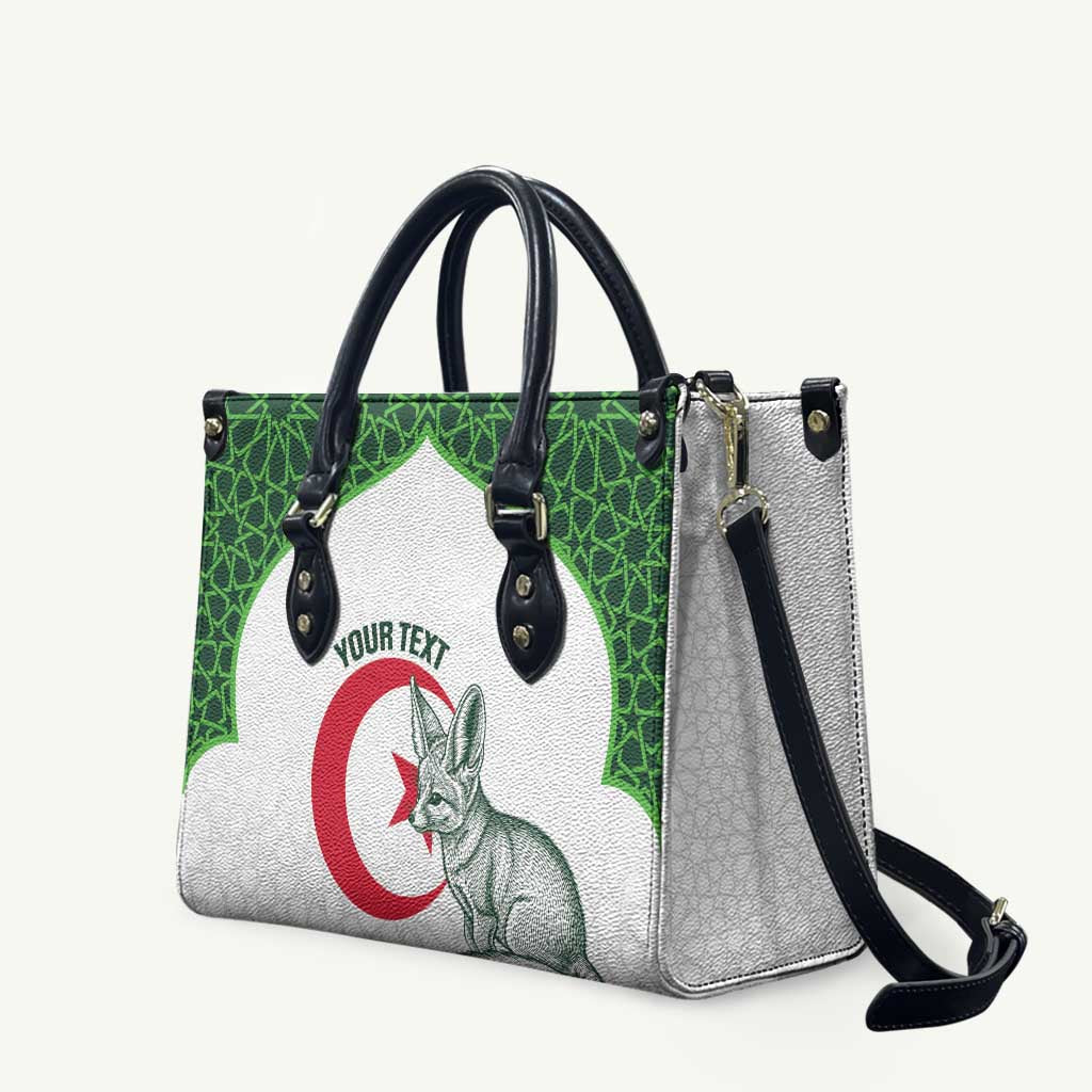 Custom Algeria Football Leather Bag 2026 Go Greens Fennec With Islamic Pattern - Wonder Print Shop
