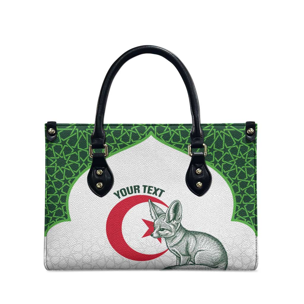 Custom Algeria Football Leather Bag 2026 Go Greens Fennec With Islamic Pattern - Wonder Print Shop