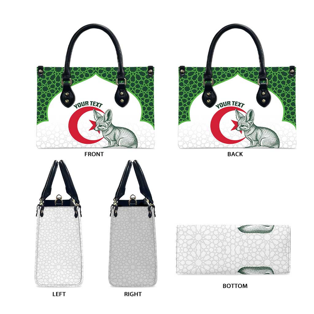 Custom Algeria Football Leather Bag 2026 Go Greens Fennec With Islamic Pattern - Wonder Print Shop