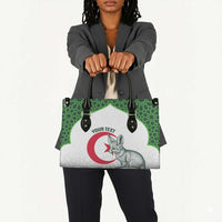 Custom Algeria Football Leather Bag 2026 Go Greens Fennec With Islamic Pattern - Wonder Print Shop