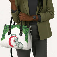 Custom Algeria Football Leather Bag 2026 Go Greens Fennec With Islamic Pattern - Wonder Print Shop