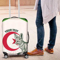 Custom Algeria Football Luggage Cover 2026 Go Greens Fennec With Islamic Pattern - Wonder Print Shop