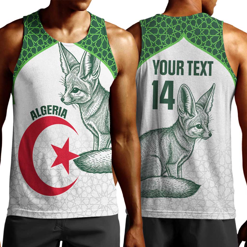 Custom Algeria Football Men Tank Top 2026 Go Greens Fennec With Islamic Pattern - Wonder Print Shop