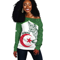 Custom Algeria Football Off Shoulder Sweater 2026 Go Greens Fennec With Islamic Pattern - Wonder Print Shop