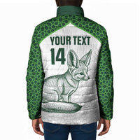 Custom Algeria Football Padded Jacket 2026 Go Greens Fennec With Islamic Pattern - Wonder Print Shop