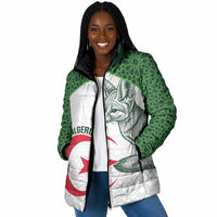 Custom Algeria Football Padded Jacket 2026 Go Greens Fennec With Islamic Pattern - Wonder Print Shop