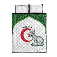Custom Algeria Football Quilt Bed Set 2026 Go Greens Fennec With Islamic Pattern - Wonder Print Shop