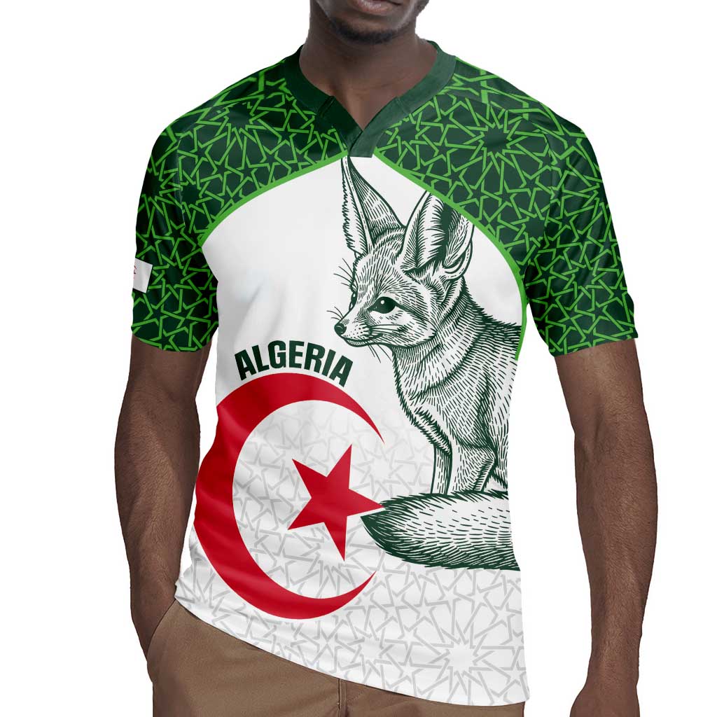 Custom Algeria Football Rugby Jersey 2026 Go Greens Fennec With Islamic Pattern LT14
